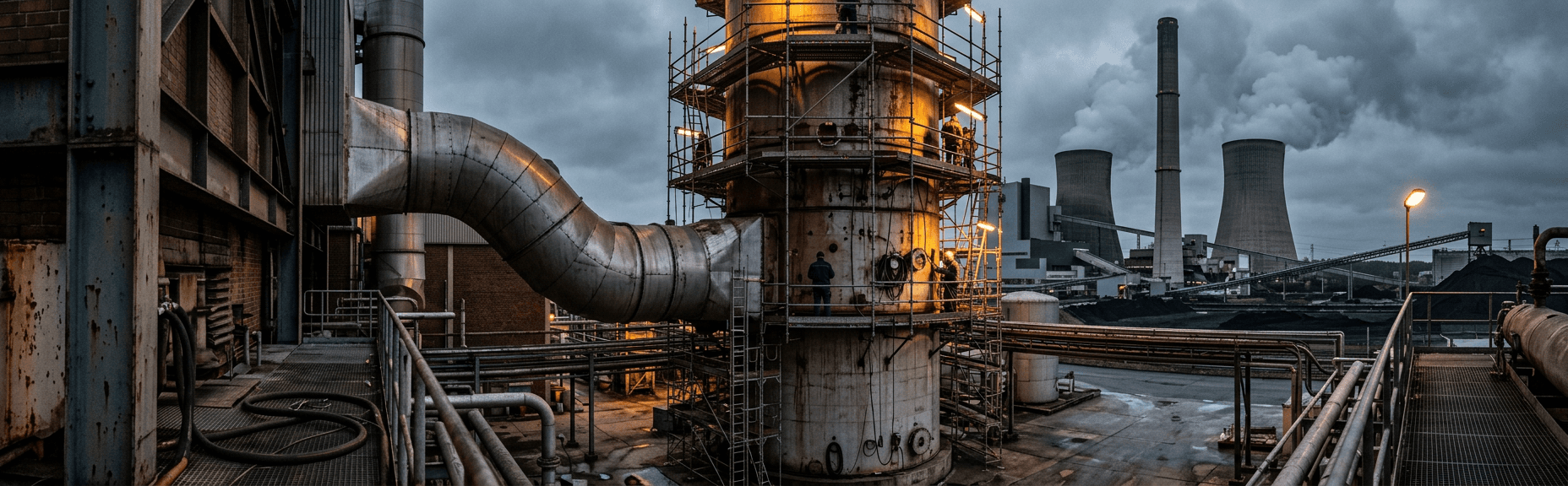 Rubber-lined FGD absorber tower, 600MW power plant project