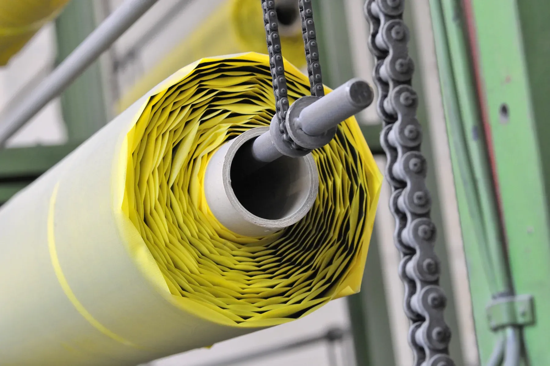 Lining Sheet Roll on a Hoist