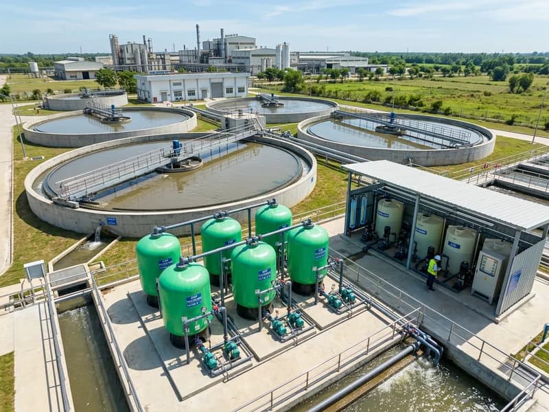 Illustration von Filterbehältern in einer Wasseraufbereitungsanlage